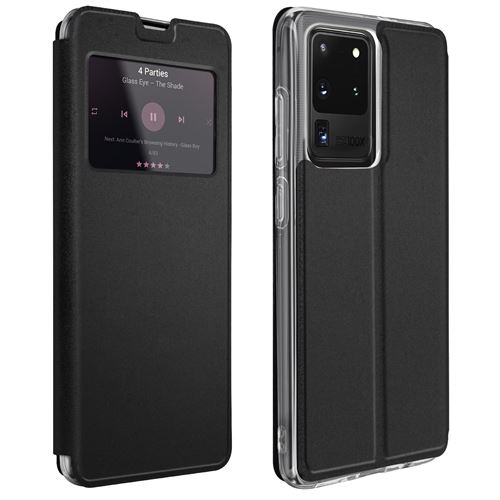 Etui pour Galaxy S20 Ultra avec Fenêtre Porte-carte Fonction Support Vidéo noir