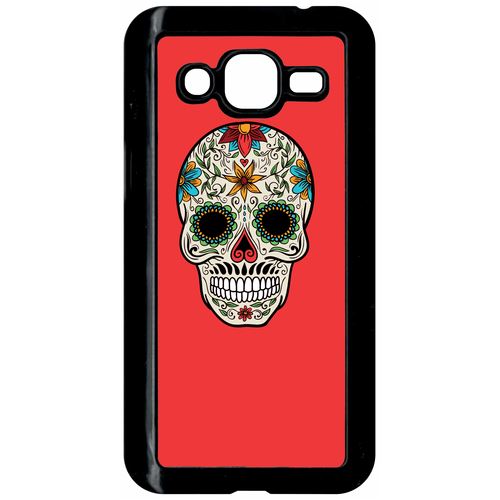 Coque Samsung Galaxy J2 Crane Couleurs Fond Rouge