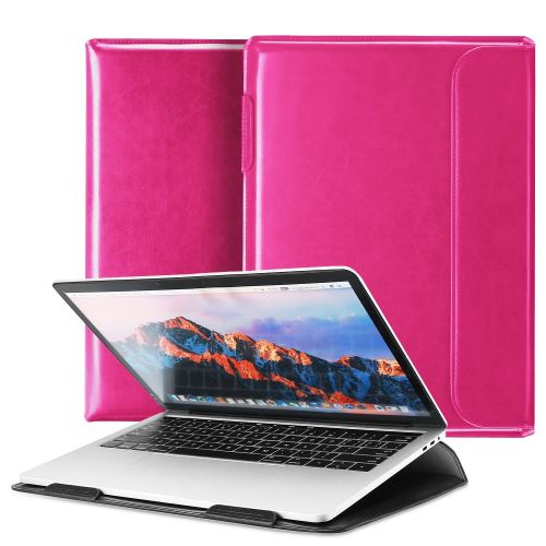 Etui en PU avec support rouge rosé pour votre MacBook 12 pouces avec écran Retina(2015)
