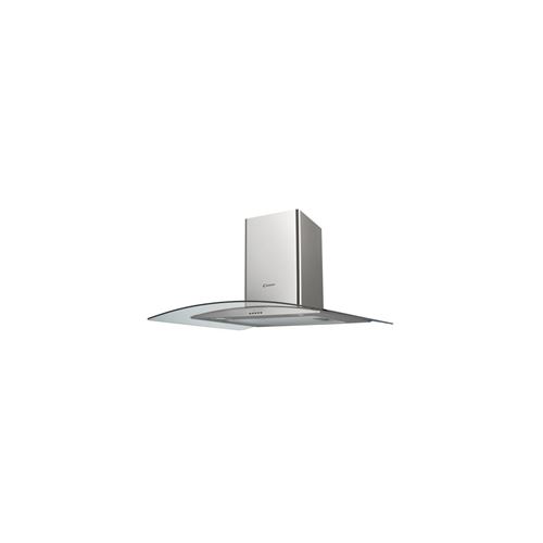 Candy CGM94X - Hotte - hotte décorative - largeur : 89.5 cm - profondeur : 50 cm - evacuation & recyclage - avec moteur interne - inox et verre