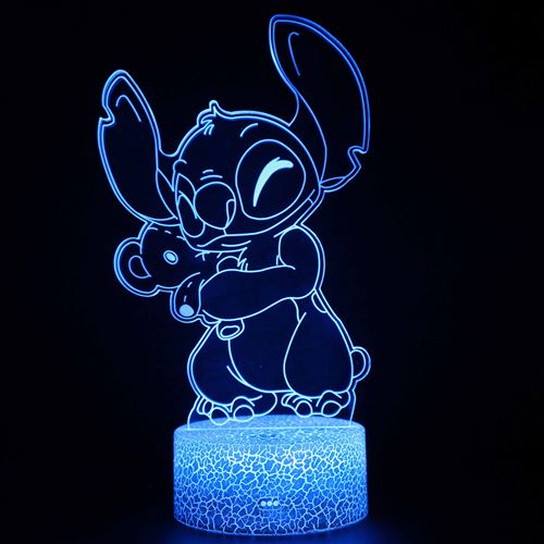 Stack Lampe 3D Tactile Veilleuses Enfant 7 Couleurs Avec Telecommande - Stitch #1611 - Image 2