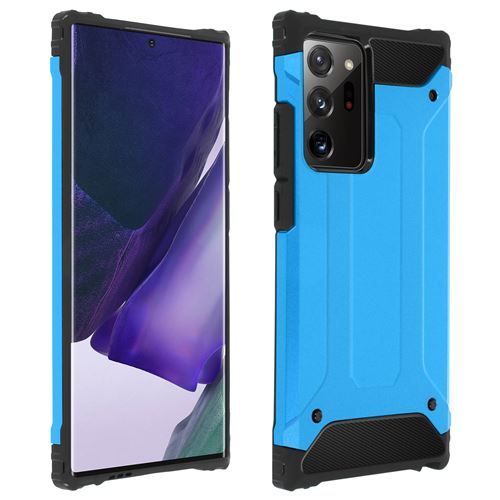 Coque Pour Samsung Galaxy Note 20 Ultra Design Relief Bi-matière Antichute Bleu