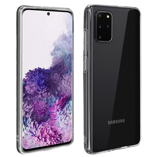 Avizar Coque pour Samsung Galaxy S20 Plus Souple et Film Verre Trempé Dureté 9H Transparent Transparent