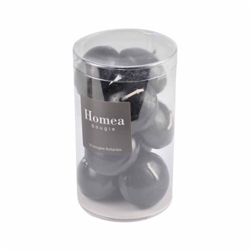 Paris Prix - Lot De 10 Bougies Flottantes Déco raina Noir