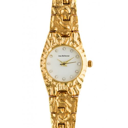 Montre Femme Jean Bellecour Cadran 34cm En Steel Blanc Et Bracelet Doré En Acier REDS23-GW