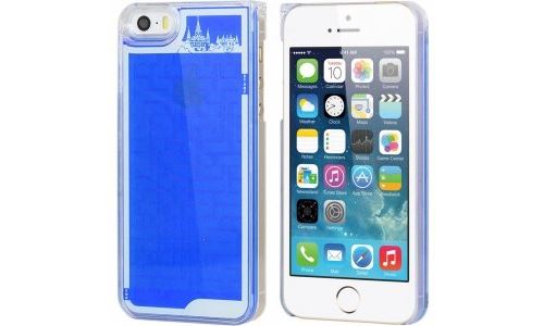 Coque rigide iPhone 5S collection Labyrinthe bleu avec bille a l'intéieur