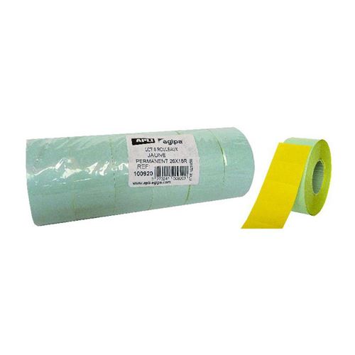 Agipa Etiquette Pour Pince À Étiqueter, 26 X 16 Mm, Jaune
