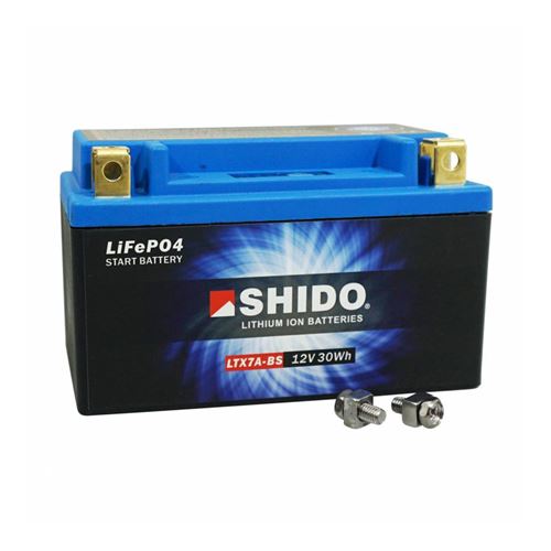 Batterie 12v 2,4 ah ltx7a-bs shido lithium ion prete a l'emploi (lg150xl87xh93) remplace ytx7a-bs
