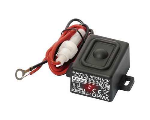 Module anti-martres Kemo M180 &agrave; ultrason, &eacute;clairage LED &eacute;tanche 12 V