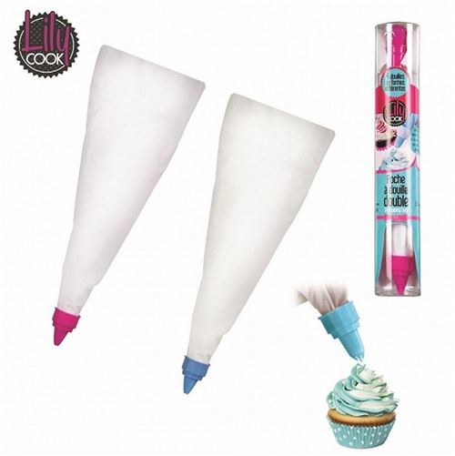 1 Poche A Douille Double + 4 Douilles 30 X 28 Cm Lavable Cuisine