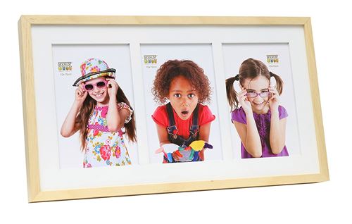 Deknudt Frames S67WH1P2 Cadre Photo pour 3 Formats Bois Naturel 20,5 x 25,8 x 3 cm