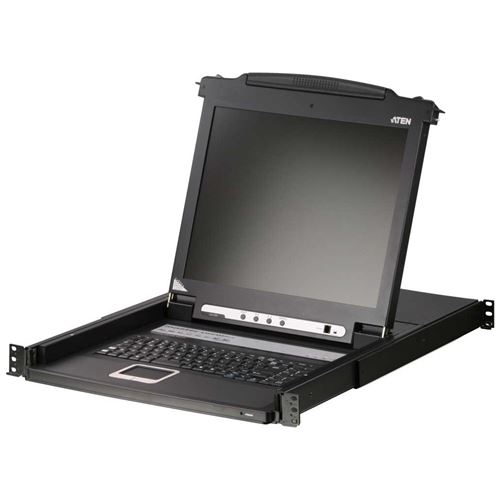 Commutateur KVM, 16 ports, ATEN CL1016M-ATA, console LCD coulissante 43,18cm (17 ) avec clavier DE éclairé par LED, pour armoir