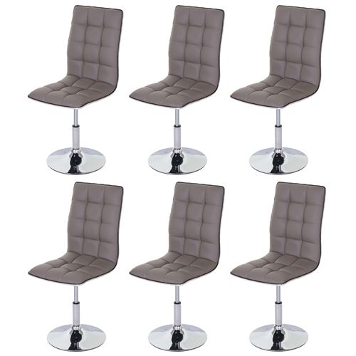 6x chaise de salle à manger MENDLER HWC-C41, fauteuil, similicuir taupe
