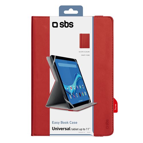 Etui à rabat universel SBS pour tablettes jusqu'à 11 Rouge