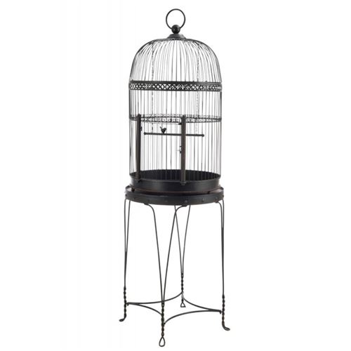 Cage à Oiseaux en Métal Birdie 175cm Noir