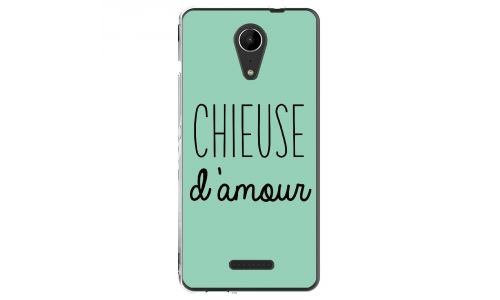 Coque souple pour Wiko Tommy 2 avec impression Motifs Chieuse d'Amour turquoise