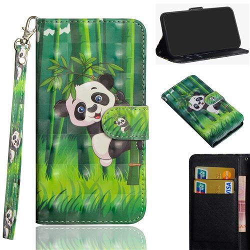 Etui en PU impression de motifs spot lumineux décor flip panda pour votre Nokia 3.1 Plus