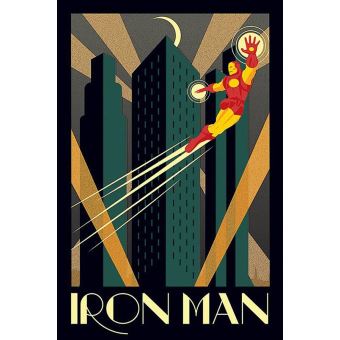 Poster Iron Man Art Deco 91,5 cm x 61 cm - 1