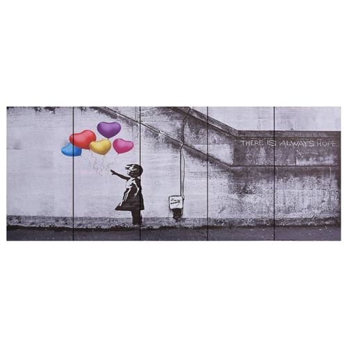 vidaXL Jeu de tableau sur toile Enfant et ballons Multicolore 150x60cm