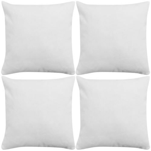 vidaXL Housse de coussin 4 pcs Aspect de lin Blanc 80 x 80 cm