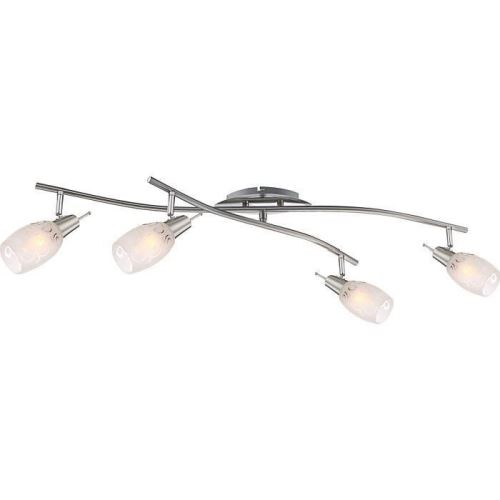 GLOBO LIGHTING Spot chrome nickel mat - Verre opal satiné - 900 mm x 500 mm x 210 mm
