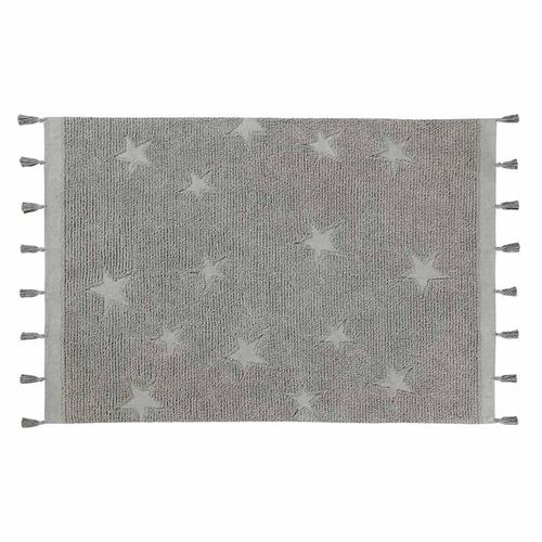Tapis coton motif star - gris - 120 x 175 - Lorena Canals