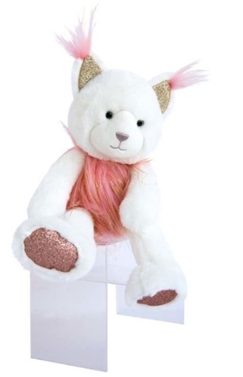 HISTOIRE D OURS Histoire D'ours - Doudou Glitter Lynx Rose Et Blanc 30cms
