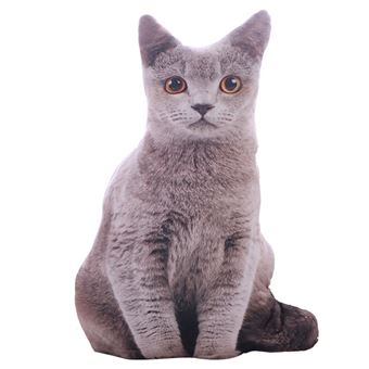 Peluche chat gris 32 cm  Peluches et doudous en ligne sur