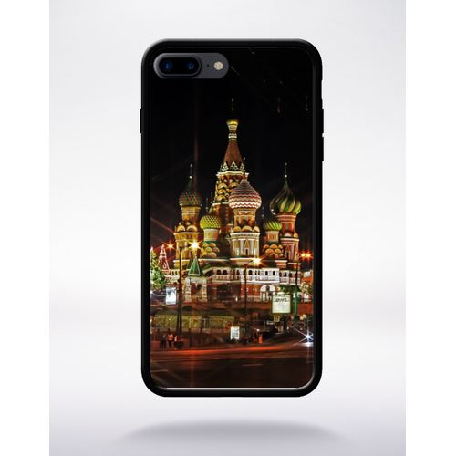 Coque Moscou Compatible Apple Iphone 7 Plus Bord Noir Silicone