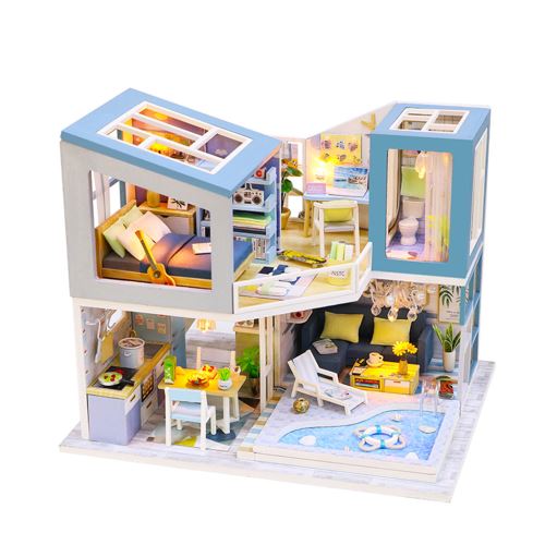 13€92 sur Maison Miniature 3D en Bois Bricolage Led Maison Puzzle Meubles  Décorez Creative Cadeaux Multicolore PT104 - Puzzle - Achat & prix
