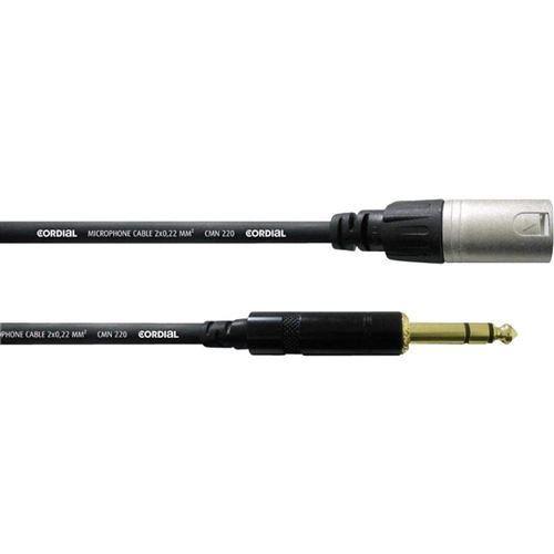 Cordial CFM 3 MV 3 m XLR (3-pin) 6,35 mm câble audio Noir, Argent