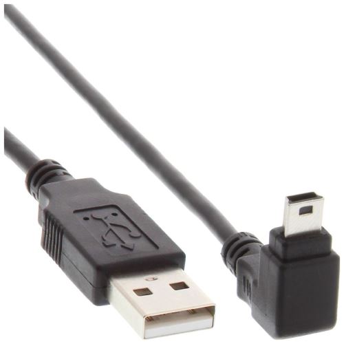 InLine® USB Type A mâle à Mini-USB mâle 5 broches coudées à 90 ° noir 1m