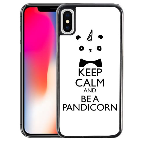 Coque pour iPhone XS keep calm pandicorn panda licorne