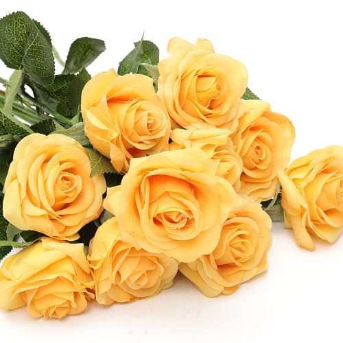 UK 10/20 Têtes Blanche Roses Fleur Artificielle Décoration Maison Mariage Bureau
