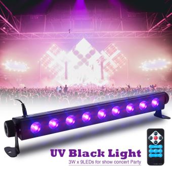 Lumiere Violette Uv Solmore Lumiere Noire Projecteur Uv Led Barre 27w A Telecommande 9 Led Par Led Sound Auto Stroboscope Modes Projecteur Disco Spot Effet Dj Deco Soiree Fete Concert Bar Jeux