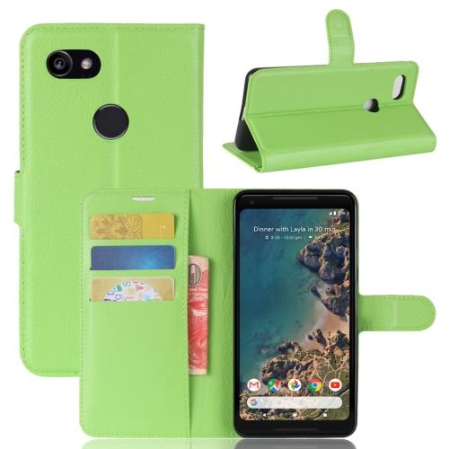 Google Pixel 2 XL Housse Etui Cuir PU Texture Litchi Vert ALS53129