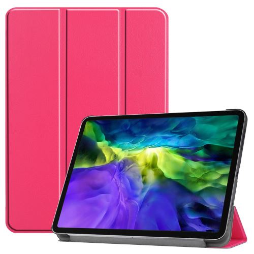 Etui en PU + TPU style simple avec support tri-pliure rose pour votre Apple iPad Pro 11 pouces (2020)