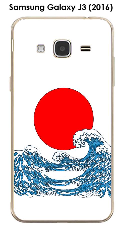 Coque TPU gel souple Samsung Galaxy J3 (2016) design Soleil rouge