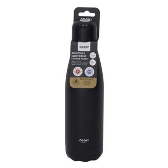 Cook Concept - Bouteille de transport en acier inoxydable double paroi 50 cl Noir