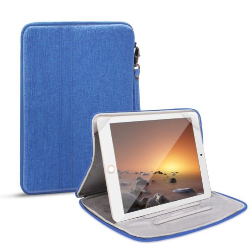 Sacoche en PU ventouse universelle en tissu bleu clair pour votre Apple iPad 10.2 (2019)/iPad 10.5/iPad Pro 11/iPad 9.7 2018