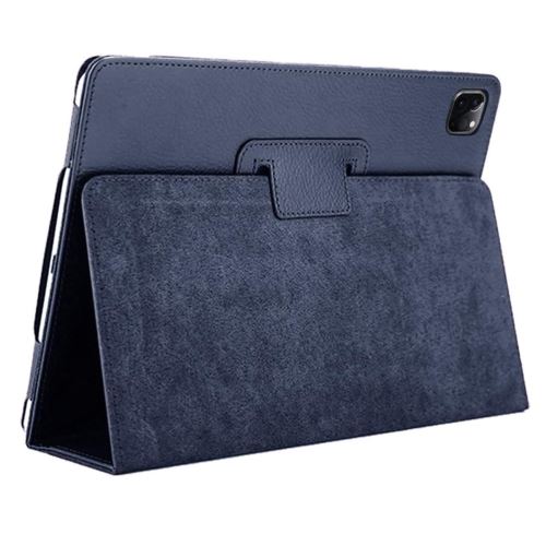 Etui en PU flip de surface de litchi avec support bleu pour votre Apple iPad Pro 12.9 pouces (2020)