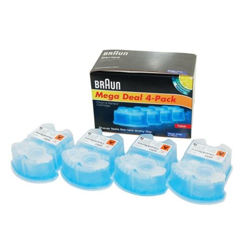 Ccr4 Pack De 4 Recharges De Liquide Nettoyant pour Rasoir Braun