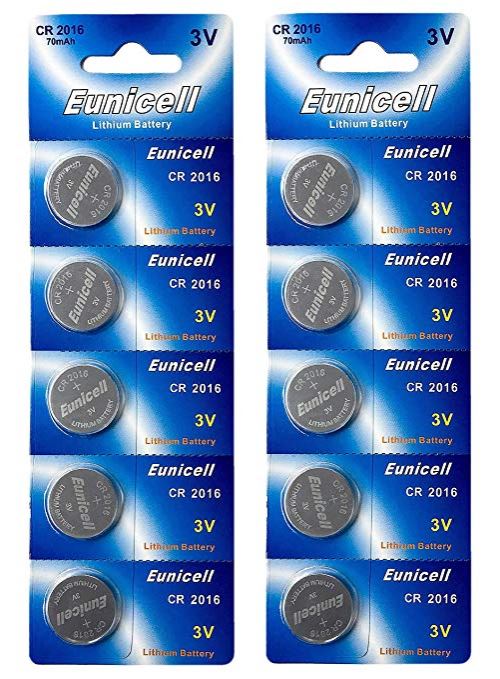 EUNICELL - Lot de 10 PILES Lithium CR2016 3 volts