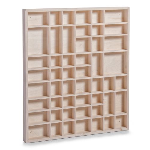 Zeller 12106 Étagère à casiers pin naturel, 52 x 3,5 x 46 cm
