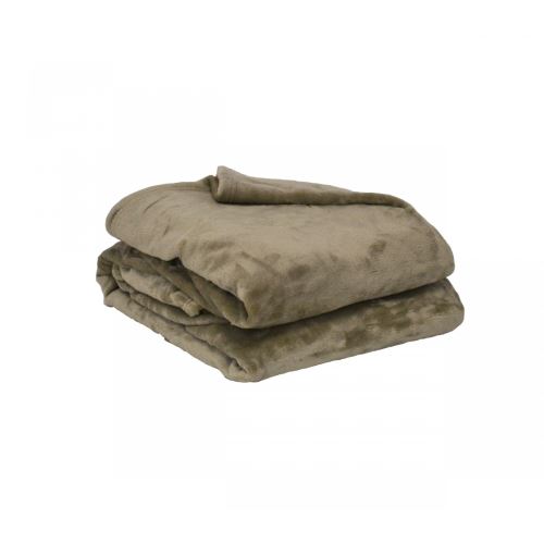 Couverture Microflanelle Taupe 100% polyester 280g 180x220