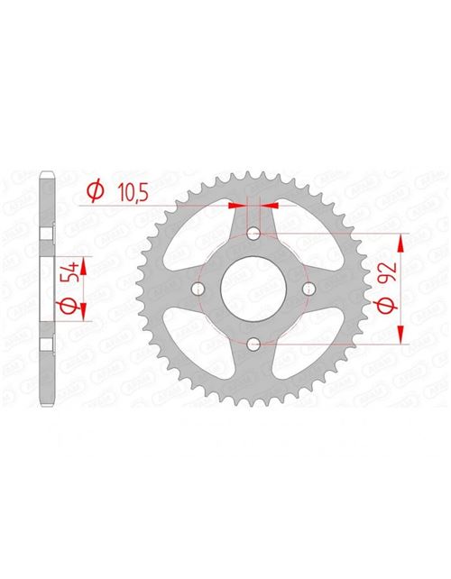 Couronne AFAM 47 dents acier standard pas 420 type 12113
