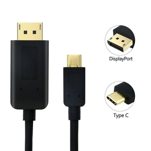 Câble Adaptateur USB-C vers Mini DisplayPort 4K 60 Hz de 1,8 m - Noir