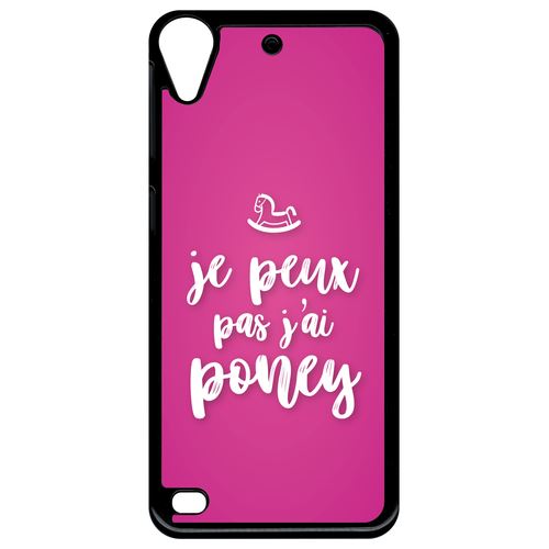 Coque htc desire 630 je peux pas jai poney fond rose fushia