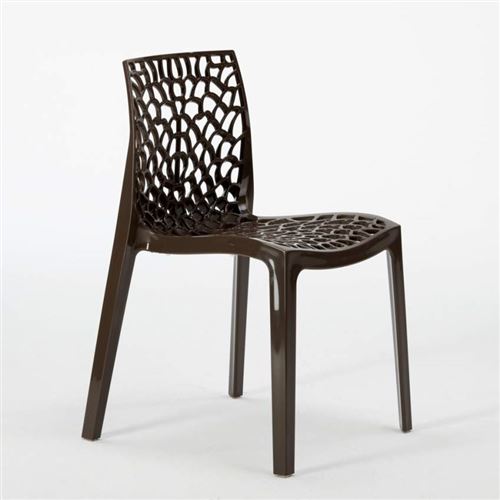 Grand Soleil - 22 Chaises Gruvyer Grand Soleil nid d'abeille colorées promo prix stock, Couleur: Marron