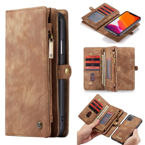 Etui en PU détachable brun pour votre Apple iPhone XR 6.1 pouces